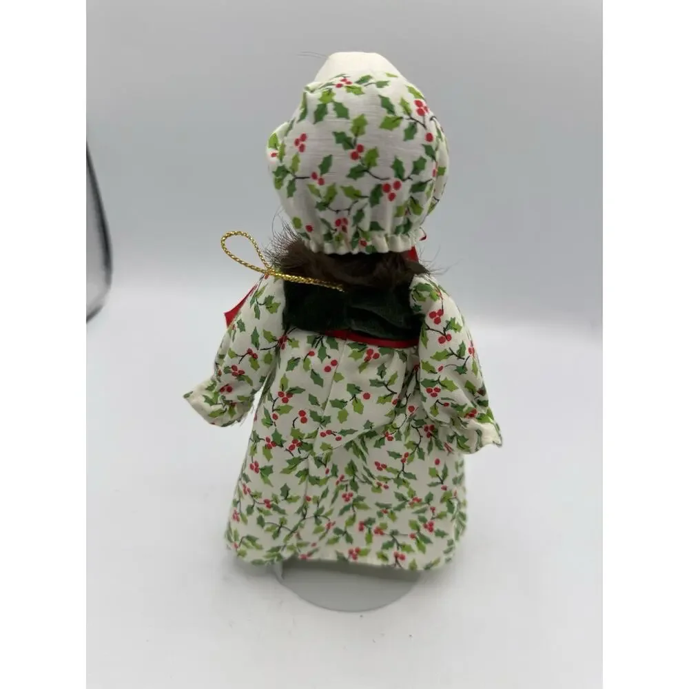 Zasan Porcelain Doll Floral Dress Christmas Ornament Collectible 8
